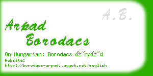 arpad borodacs business card